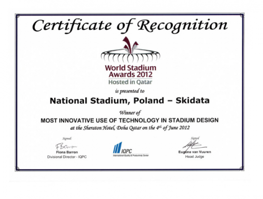 SKIDATA nagrodzona za Stadion Narodowy w Warszawie - Galeria nr1